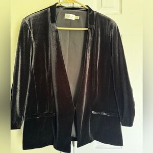 Eliza J Black Velvet Women's Blazer EUC Size XL